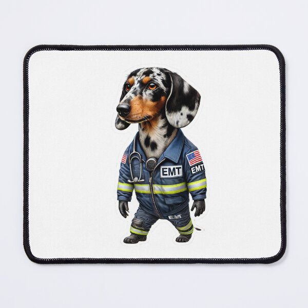 Item preview, Piebald Dachshund Paramedic Dog designed and sold by BrinaandPops.