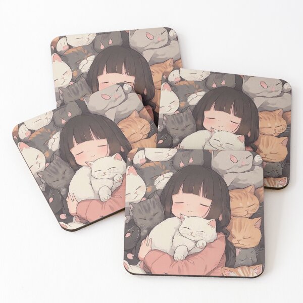 Item preview, Happy girl and cats designed and sold by Nemanja98R.