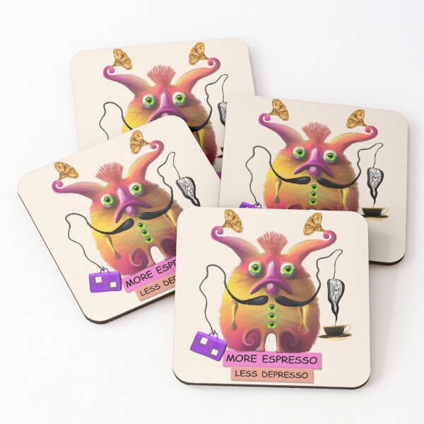 Item preview, More Espresso Less Depresso - Funny Coffee designed and sold by InkyGenies.