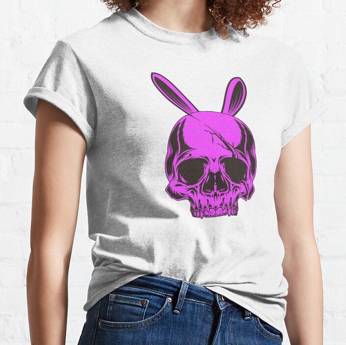 Gothic Easter Bunny Skull Dark Aesthetic Design Classic T-Shirt