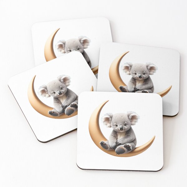Artikelvorschau, A sleepy koala bear hugging a crescent moon entworfen und verkauft von T-SHIR-Universe.