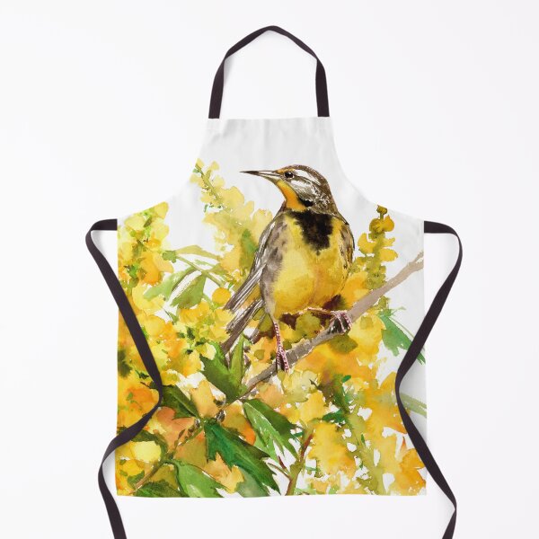 Item preview, Eastern meadowlark and Oregon grape flowers designed and sold by surenart.