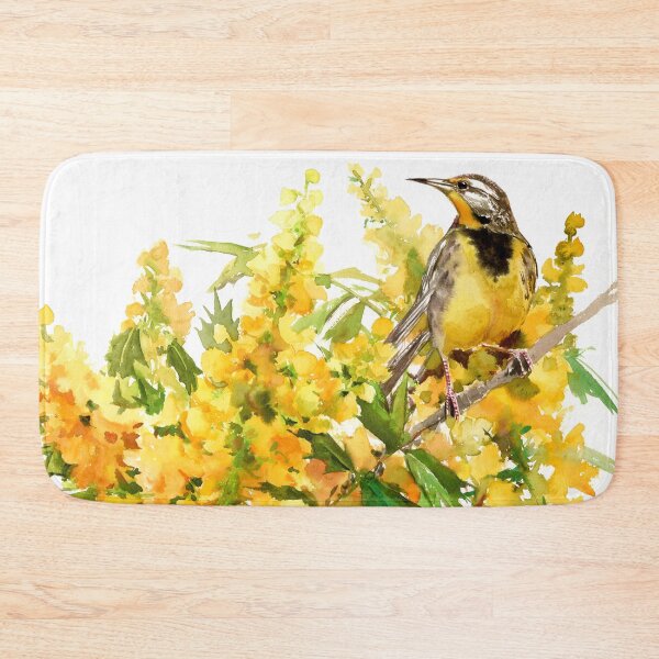 Item preview, Eastern meadowlark and Oregon grape flowers designed and sold by surenart.