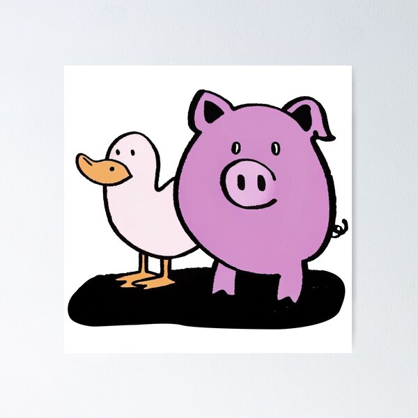 Artikel-Vorschau von Weiße Ente und Schwein, designt und verkauft von ArtZombieStore.