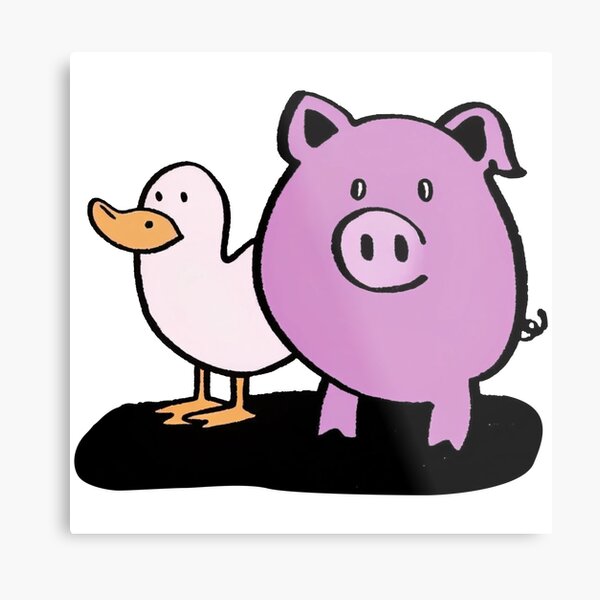 Item preview, White duck and pig designed and sold by ArtZombieStore.