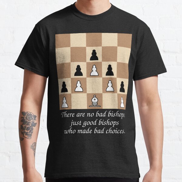 Item preview, "No Bad Bishops" - Chess shirt (dark version) designed and sold by joeyparrish.