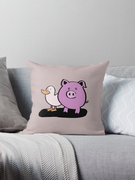 Item preview, White duck and pig designed and sold by ArtZombieStore.