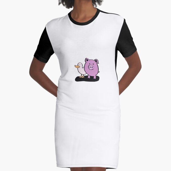 Item preview, White duck and pig designed and sold by ArtZombieStore.
