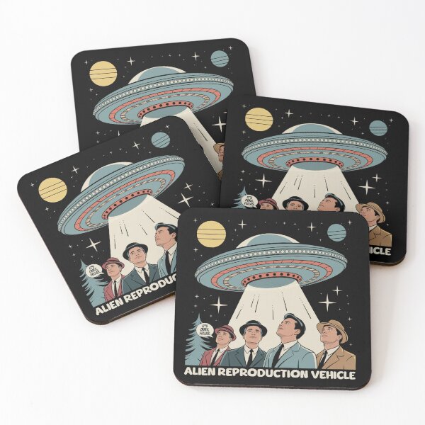 Item preview, Alien Reproduction Vehicle Retro Comic Funny UFO designed and sold by The Masked Designer.
