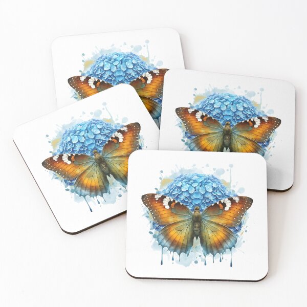 Item preview, Colias Erate Butterfly blue hydrangea flower designed and sold by Ann Miu Deluxe.
