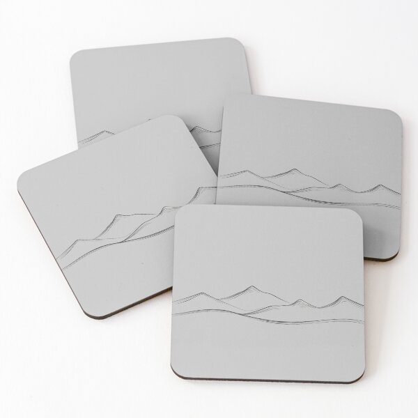 Item preview, Minimalist Mountain Landscape Drawing designed and sold by Marimurmurprint.