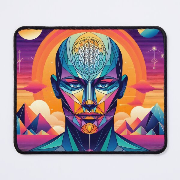 Item preview, Celestial Visionary Portrait – Sacred Geometry & Cosmic Awakening designed and sold by InevitableAum.