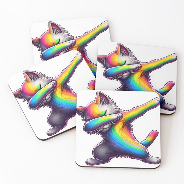 Item preview, Rainbow cat Dabbing designed and sold by KingCuppaDigitalArt.