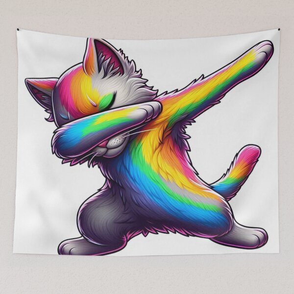 Item preview, Rainbow cat Dabbing designed and sold by KingCuppaDigitalArt.