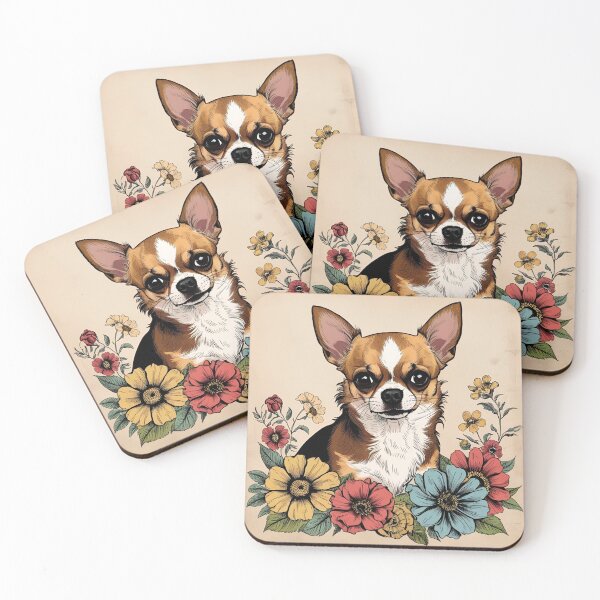 Item preview, Cute Chihuahua Dog with flowers, Chihuahua Dog Lover Gifts  designed and sold by Cuteanimalgifts.