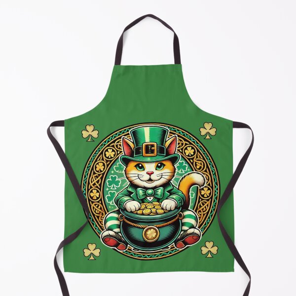 Item preview, Funny leprechaun cat sitting on pot of gold designed and sold by Meandmyshop.