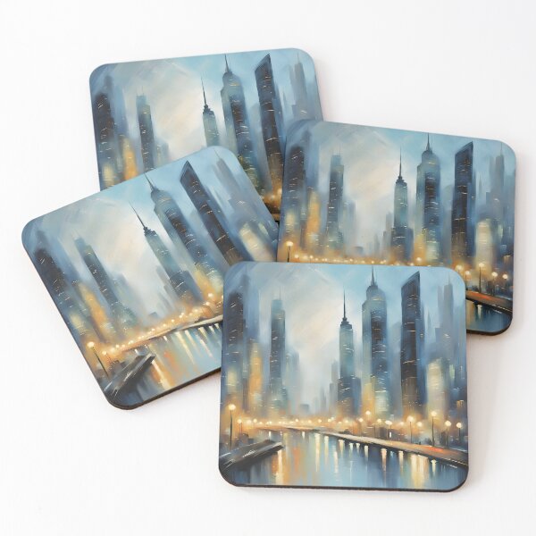 Item preview, Abstract City Glowing At Night II designed and sold by Glimmersmith.
