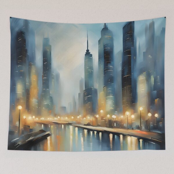 Item preview, Abstract City Glowing At Night II designed and sold by Glimmersmith.