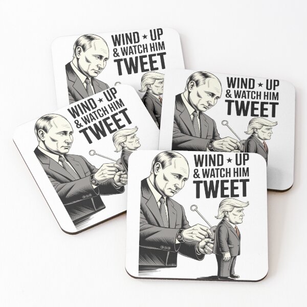Item preview, "Wind Up & Watch Him Tweet – Anti-Trump Putin Puppet Political Cartoon T-Shirt" designed and sold by COWELLM.