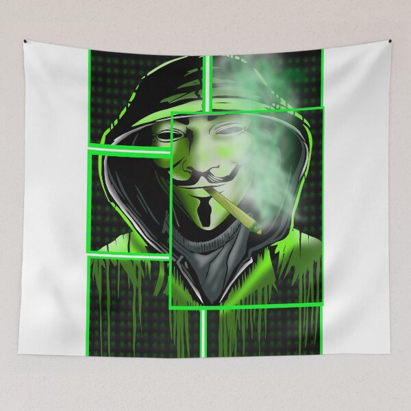 Item preview, Hooded & Masked Stoner – Mysterious Cannabis Vibes designed and sold by GrizzlyCollective.