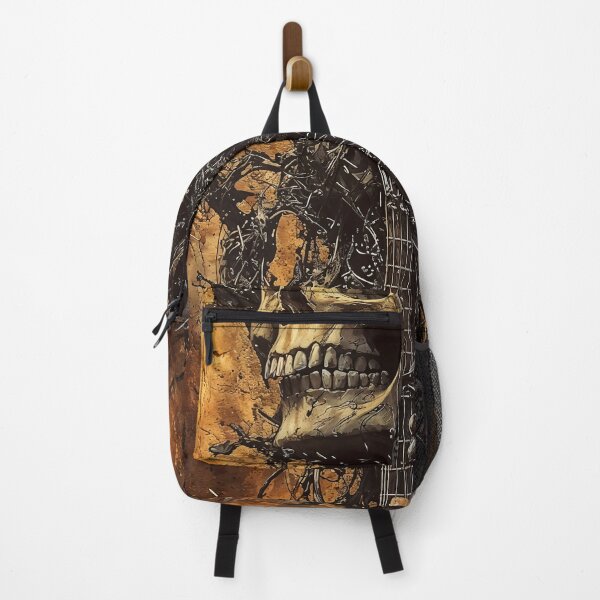 Item preview, heavy metal music skull orange black guitar dejco domin designed and sold by dejco.art.