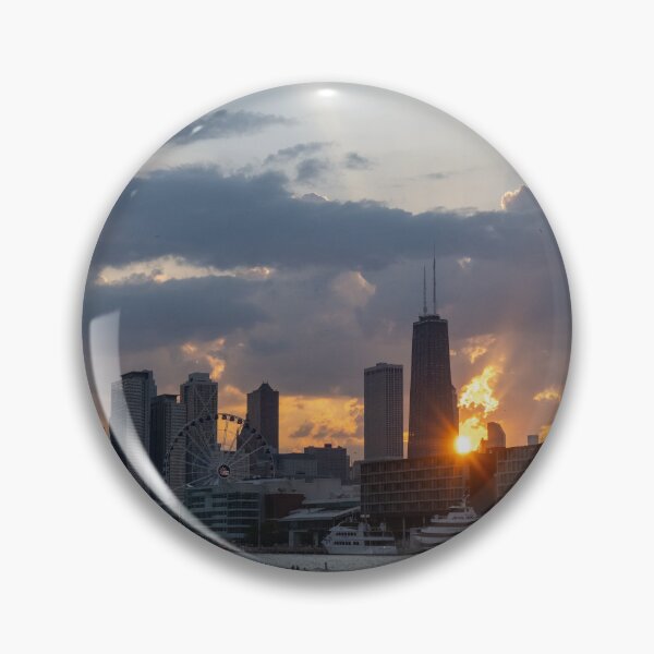 Item preview, Golden Hour – Chicago Skyline from the Water designed and sold by BadWolfStudios.
