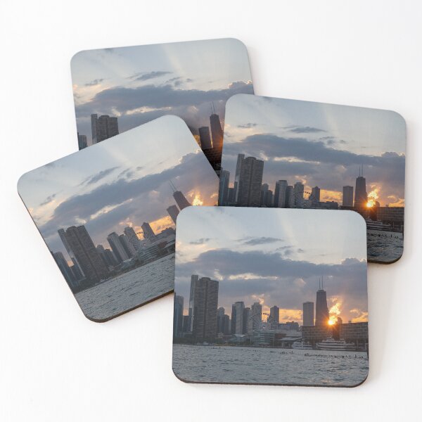Item preview, Golden Hour – Chicago Skyline from the Water designed and sold by BadWolfStudios.