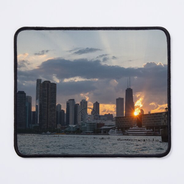 Item preview, Golden Hour – Chicago Skyline from the Water designed and sold by BadWolfStudios.