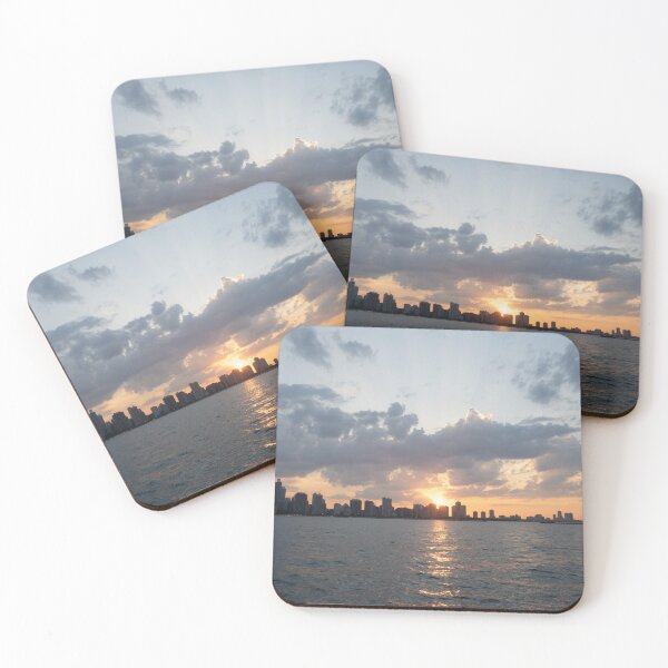 Item preview, Sunset Glow – Chicago Skyline from the Water designed and sold by BadWolfStudios.