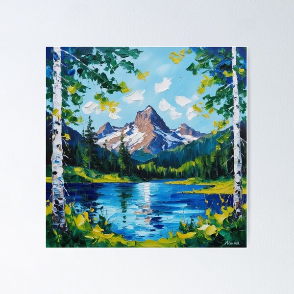 Item preview, Contemporary Peak Mountain Art designed and sold by Forest Aura Vibes.
