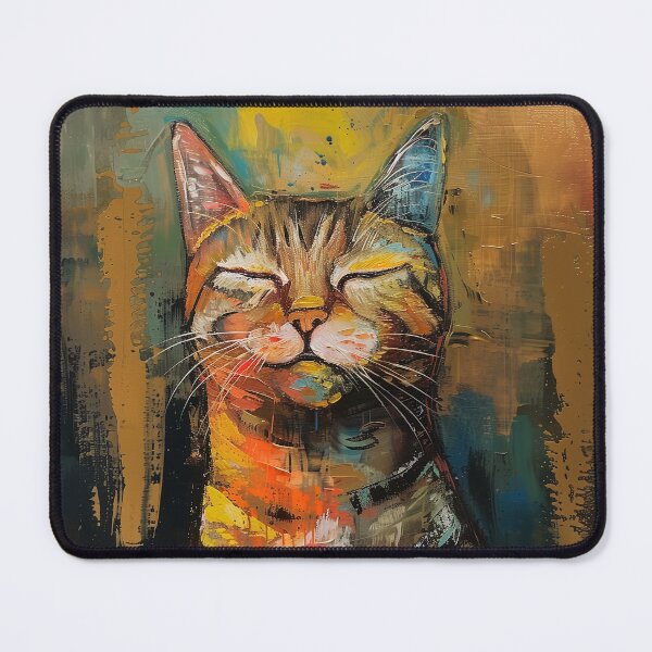 Item preview, Colorful Cat Portrait - Vibrant Abstract Painting of a Happy Feline designed and sold by Outre Clementine.