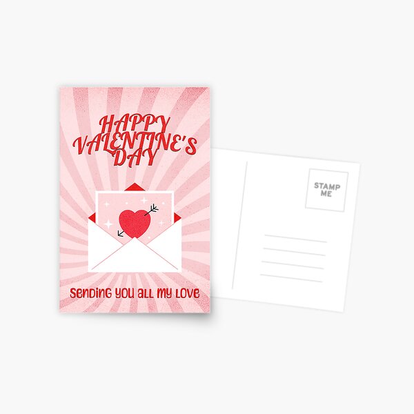Item preview, Happy Valentine’s Day Card – Sending You All My Love designed and sold by TnMrkl.
