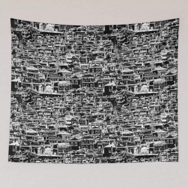 Item preview, Houses and roofs, Skopelos 3, neon mono inverted designed and sold by paulboizot.