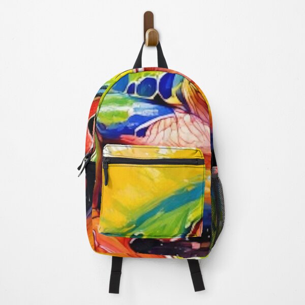 Item preview, loose artistic abstract bright colorful lots of splashes drips and splatters brush strokes Frog designed and sold by CattlettArt.