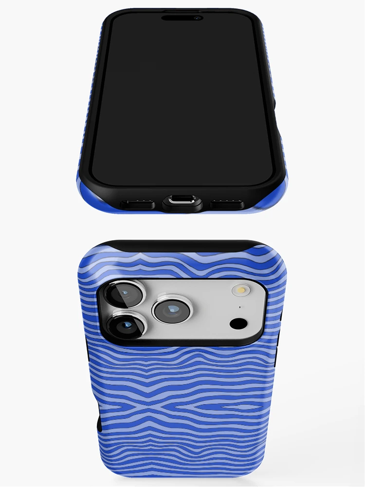 Thumbnail 3 of 4, iPhone Case, Blue wave pattern designed and sold by Meo Design.