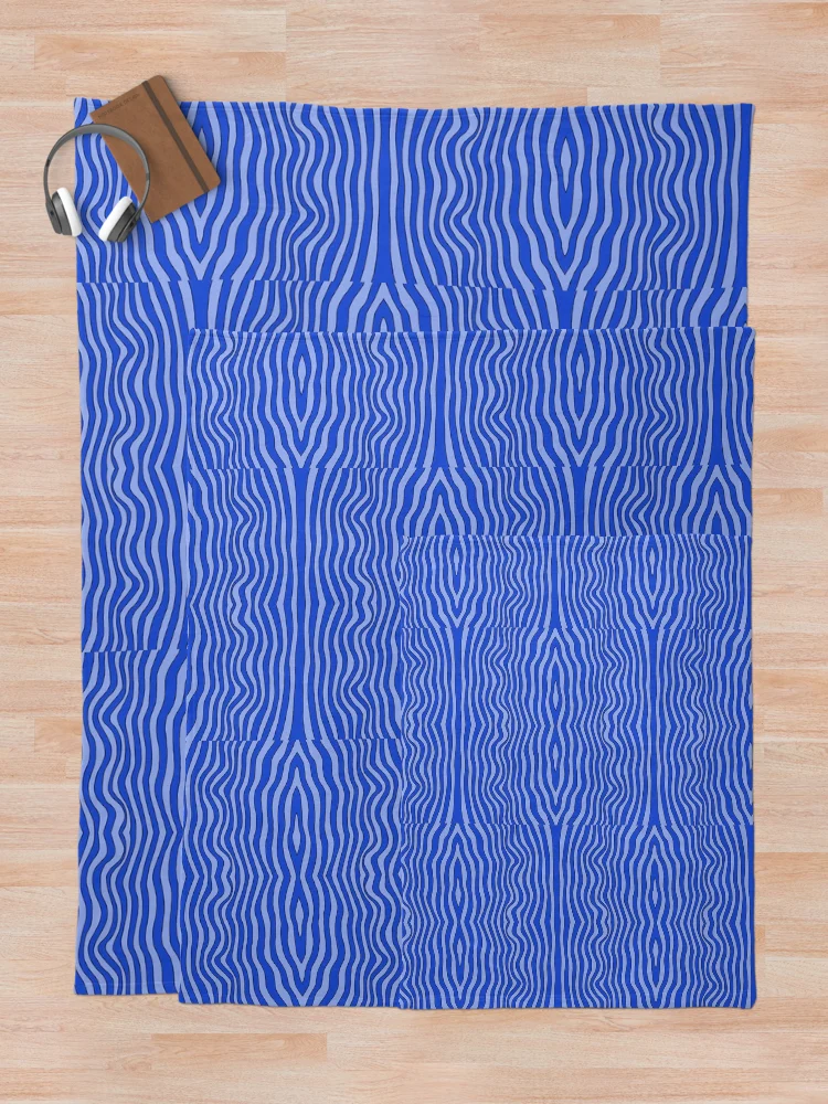 Thumbnail 5 of 6, Throw Blanket, Blue wave pattern designed and sold by Meo Design.
