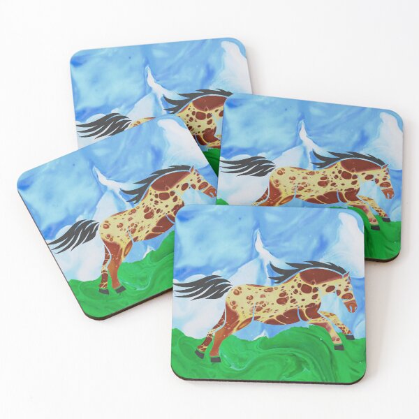 Item preview, Pinto Horse - Flow Art / Pour Painting - jdp-10-0004 designed and sold by ANomadDesigns.