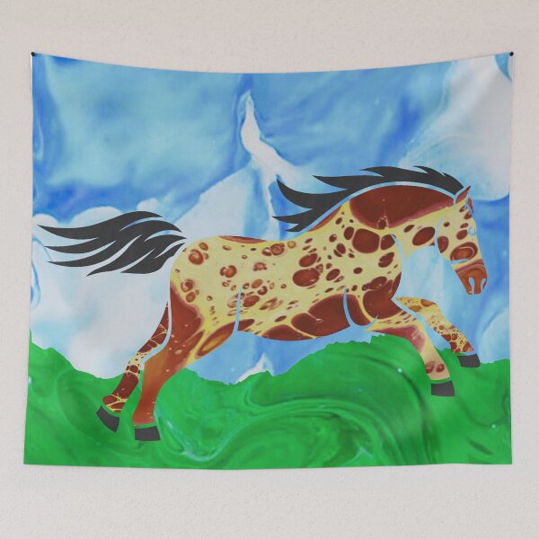 Item preview, Pinto Horse - Flow Art / Pour Painting - jdp-10-0004 designed and sold by ANomadDesigns.