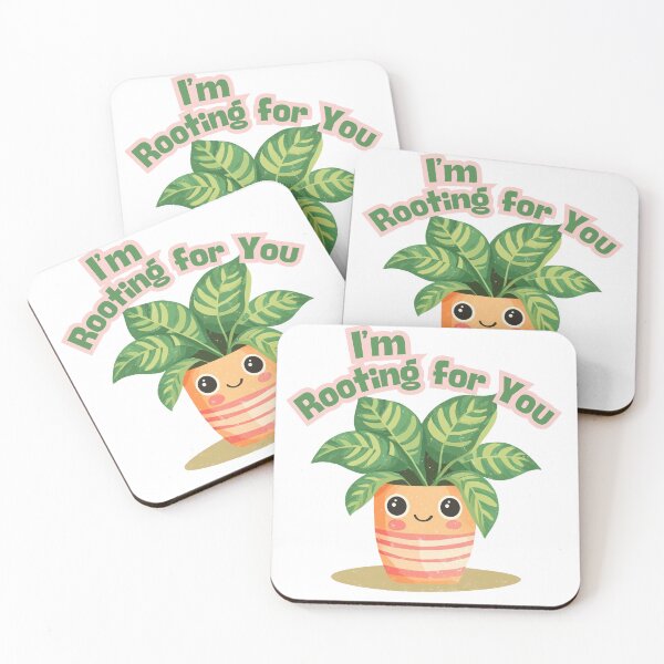 Item preview, Smiling Calathea Cheerful I'm Rooting for You Design Motivational Botanical Art Print designed and sold by myfavoritesm4.