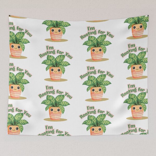 Item preview, Smiling Calathea Cheerful I'm Rooting for You Design Motivational Botanical Art Print designed and sold by myfavoritesm4.
