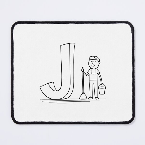 Item preview, An illustration of Janitor with letter J beside it designed and sold by rasagamastore.