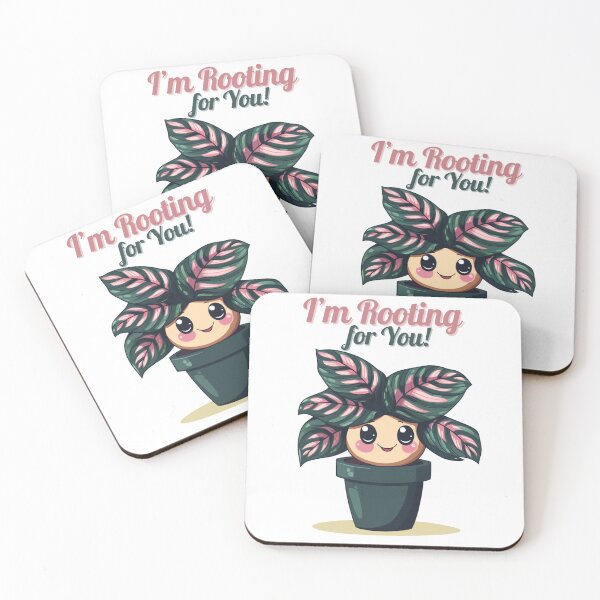 Item preview, Smiling Calathea Cheerful I'm Rooting for You Design Motivational Botanical Art Print designed and sold by myfavoritesm4.