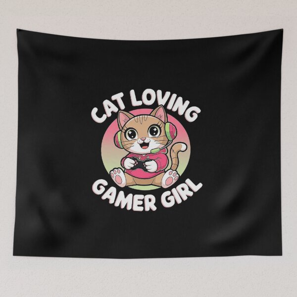 Item preview, Cat Gamer Girl Design - Cute Gaming Cat Art designed and sold by love3617.