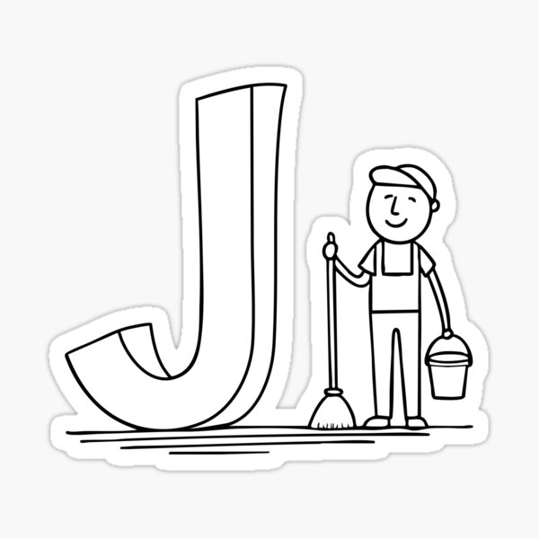 Item preview, An illustration of Janitor with letter J beside it designed and sold by rasagamastore.