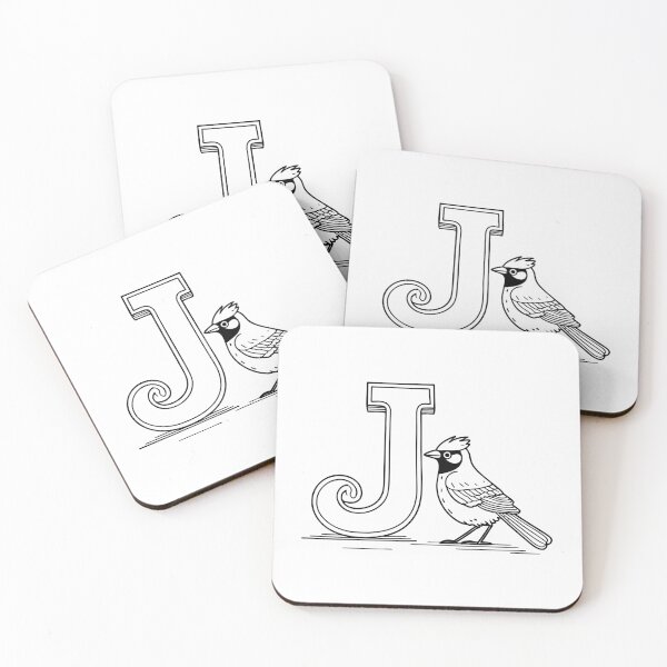 Item preview, An illustration of Jay bird with letter J beside it designed and sold by rasagamastore.