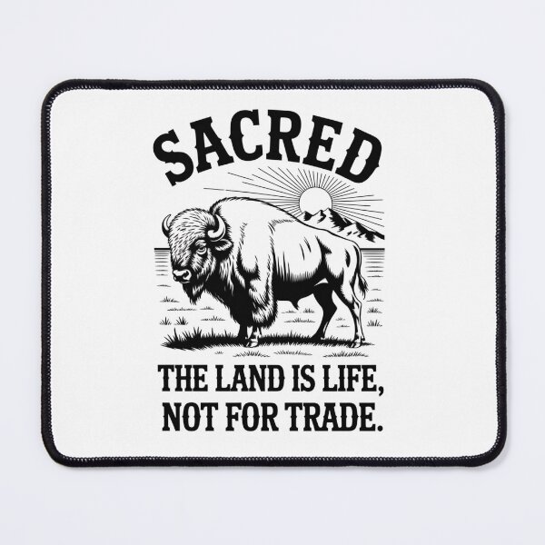 Item preview, "Sacred – The Land Is Life, Not for Trade | Native American Buffalo T-Shirt" designed and sold by COWELLM.