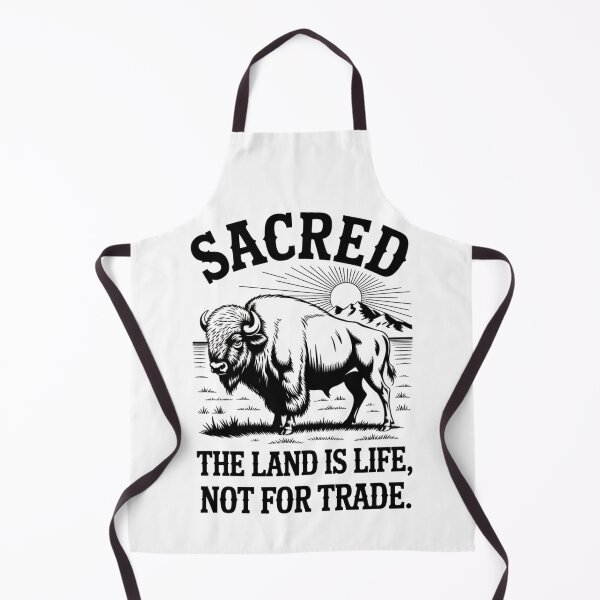 Item preview, "Sacred – The Land Is Life, Not for Trade | Native American Buffalo T-Shirt" designed and sold by COWELLM.