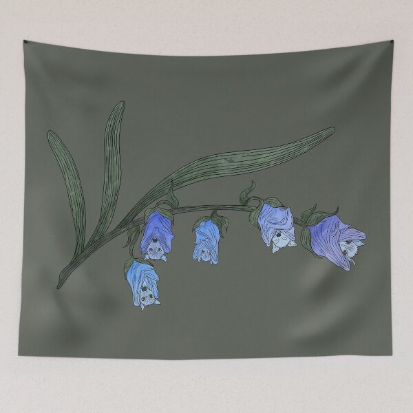 Item preview, Batbells- Fruit Bat and Bluebell Animal-Flower Hybrid designed and sold by Marguerite Artistry.