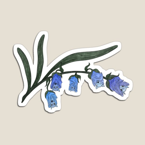 Item preview, Batbells- Fruit Bat and Bluebell Animal-Flower Hybrid designed and sold by Marguerite Artistry.