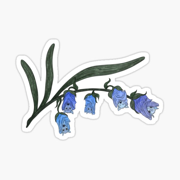 Item preview, Batbells- Fruit Bat and Bluebell Animal-Flower Hybrid designed and sold by Marguerite Artistry.